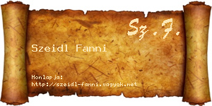 Szeidl Fanni névjegykártya