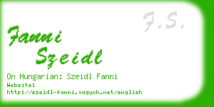 fanni szeidl business card